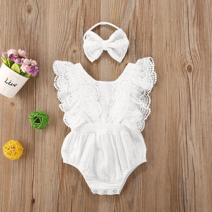 Ma&Baby 0-24M Newborn Infant Baby Girl Romper Lace Ruffles Jumpsuit Soft Baby Girl Clothing Costumes DD43