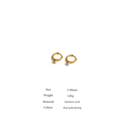 Yhpup Stainless Steel Minimalist Hoop Earrings Stylish Shiny Cubic Zirconia Earrings бижутерия для женщин Engagement Gift