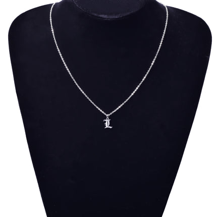 2pcs Stainless Steel Initial Necklace For Men Women Chain Old English Pendant 26 Letters Statement Necklaces Jewelry Couple Gift