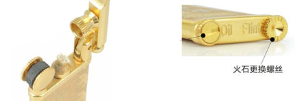 Japan Retro Gold Thin Wheel Kerosenes Lighter Metal Portable ultra-thin Gasolines Flint Wick Lighter for Men's Cigarette Gift