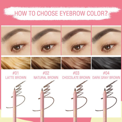 4 Color Brown Eyebrow Pencil Waterproof Sweat-proof Long Lasting Easy To Wear Natural Wood  Eyebrow Pen Makeup Eyebrow Cosmetics