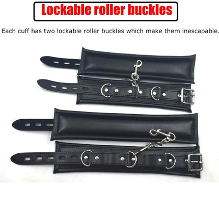 Sex Toys for Couples,Leather Padded Handcuffs,Harness Collar Bdsm,Slave Anklecuffs,Bondage Gear,Adult Games