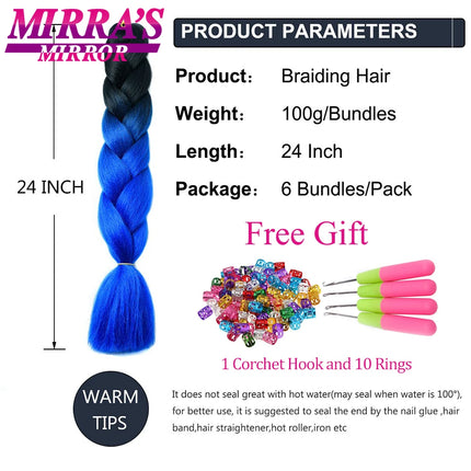 6 Bundles Jumbo Braiding Hair Extensions 24 Inch Synthetic Hair Braids for DIY Box Twist Crochet Hair Wholesale Drop Shipping