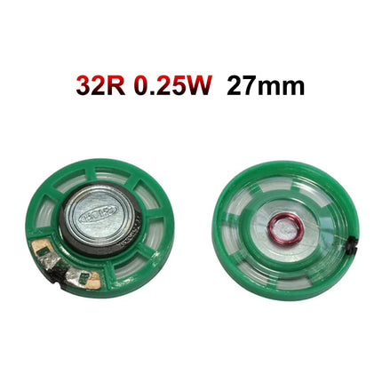 JCD 2PCS 8 Ohm 0.25W 0.5W 16/32Ohm Horn Loudspeaker 8R 16R 32R 20mm 21mm 23mm 27mm 29mm 36mm 40mm Diameter Loud Speaker
