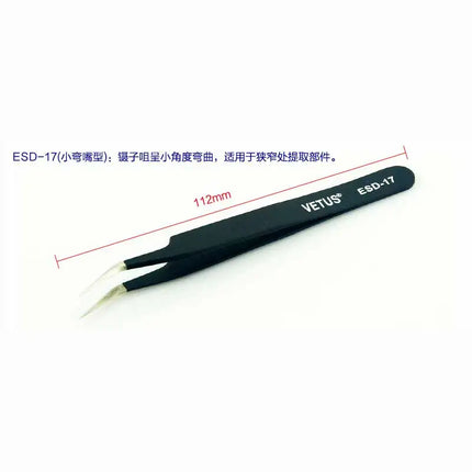 Stainless Steel Eyelashes Tweezers Anti-static High Precision VETUS Tweezers Professional Volumn Lash Extension Makeup Tool