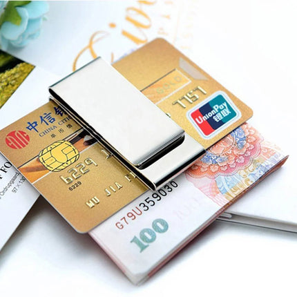 Stainless Steel Double Sided Metal Money Clips High Quality Men Women Simple Silver Dollar Cash Clamp Credit Card Holder Wallets