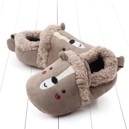 Super Keep Warm Infant Slippers Toddler Baby Shoes Baby Boy Girl Knit Crib Shoes Cute Cartoon Anti-slip Prewalker Baby Slippers