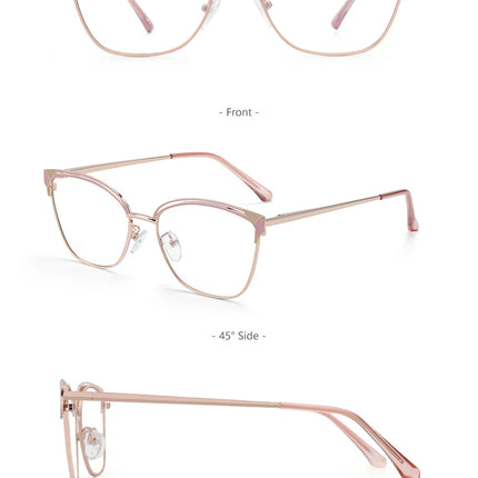 ZENOTTIC Fashion Cat Eye Prescription Glasses Women Anti Blue Ray/Photochromic Eyewear Optical Myopia Progressive Eyeglasses