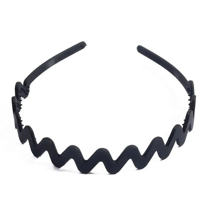 High Quality 1Pc/Lot 12cm Fashion Men's Women's Unisex Black Wavy Hair Head Hoop Band Sport Headband Hairband Hair Accessories