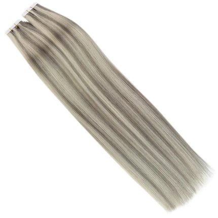 Moresoo Tape in Human Hair Virgin Extensions Injected 12 Months 2.5G/PCS Double Drawn Natural Straight Invisible Brazilian Hair
