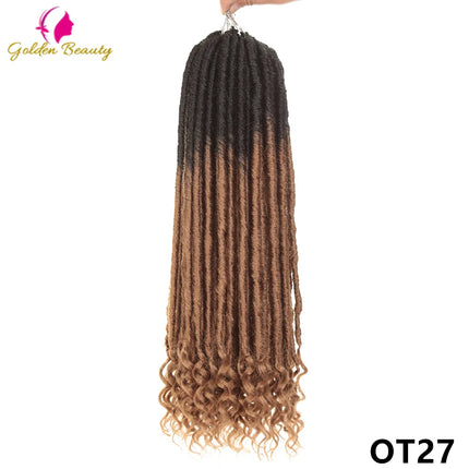 Soul Goddess Faux Locs Crochet Braids Hair Soft Natural Synthetic Braids Dreadlocs 20" 18Strands/Pack With End Curly Extensions