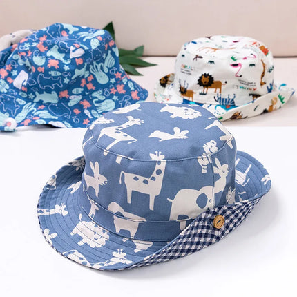 Baby Boy Girl Hat Cap for Children Kids Toddlers Panama Bucket Fishing Floppy Sun Hat Boys Girls Cartoon Fashion 6M-10 Years