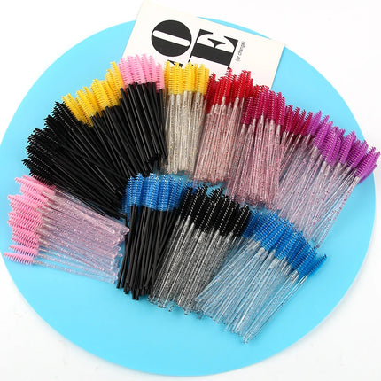 5/25/50 PCS Makeup Brushes Pink Crystal Eyelashes Brush Reusable Fake Lashes Extension Supplies False Eyelash Make up Tool Hot