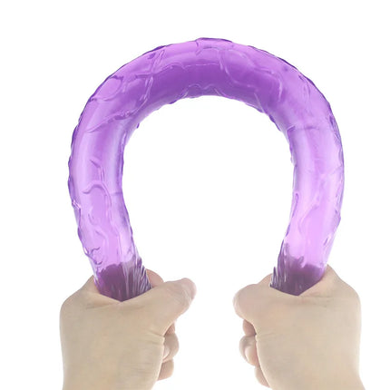 Double Head Dildo Long Jelly Realistic Dildo Double Ended Dildo Flexible Big Penis for Women Masturbator Sex Toys for Lesbian