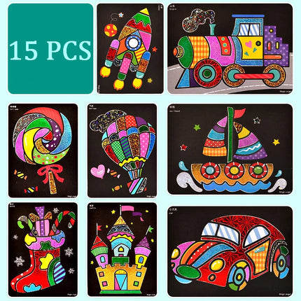 DIY Magic Rainbow Art Stickers Drawing Set Creative Drawing Toys Early Learning Educational Toys for Children Kids Handmade Gift