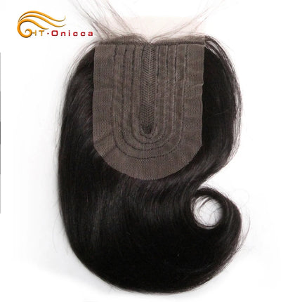 Jerry Curl Closure Human Hair Brazilian Curly 4x1 T Part Lace Closure With Baby Hair Natural Color Middle Part Curly Closures