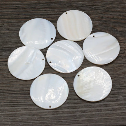 10PC Natural Mother of Pearl Shell Pendant Round Freshwater Shell Beads Charms for Women Jewelry Making DIY Necklace Earrings