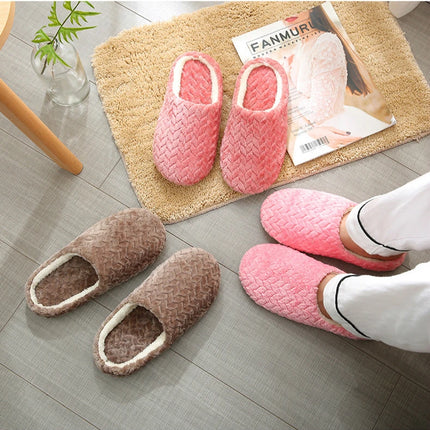 Women Indoor Slippers Warm Plush Home Slipper Autumn Winter Shoes Woman House Flat Floor Soft Silent Slides for Bedroom