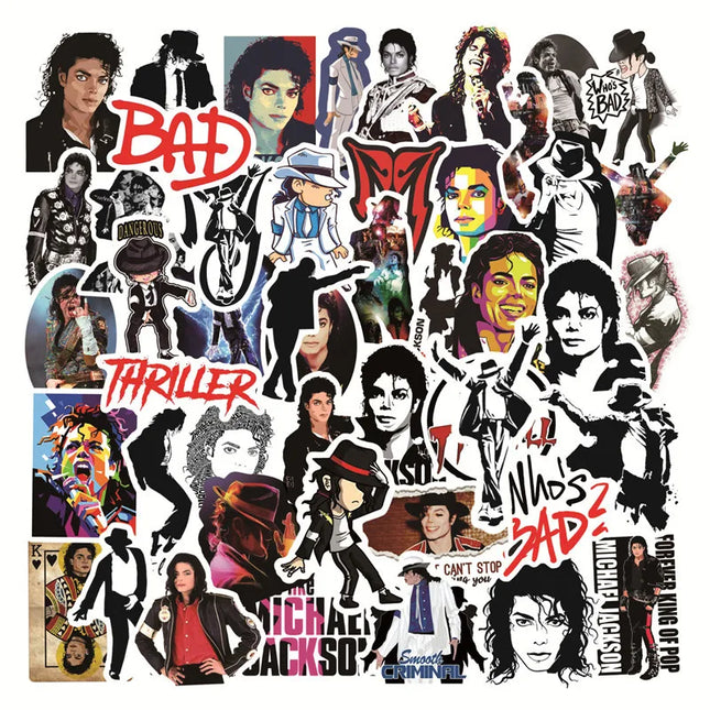 10/30/50PCS Rock Star Singer Michael Jackson Graffiti Stickers Motorcycle Luggage Guitar Skateboard Classic Toy Cool Sticker
