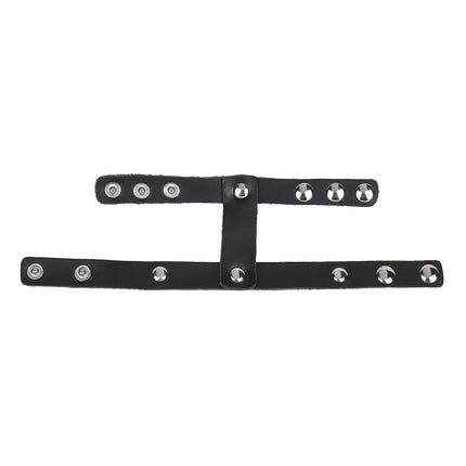 Harness Men Adjustable Genuine Leather Two-ring Penis Testicle Cage Cock Ring Erection Enhancing Exotic Harness Belt Rings