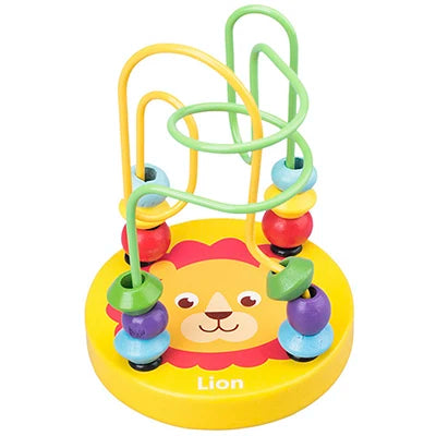 Montessori Wooden Toys Wooden Circles Bead Wire Maze Roller Coaster Toys Kid Educational Toys Wood Puzzles Maze For Children