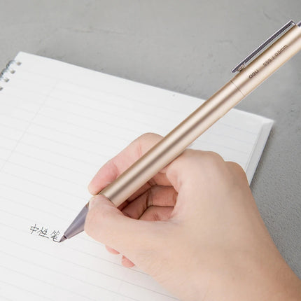 Deli Metal Gel Pen Rollerball Caneta ручка Ballpoint 0.5MM Signing Pens for Office Students Business Stationary Supplies