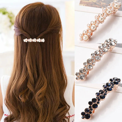 Crystal Pearl Hair Clips / Pinces Perles Cristal