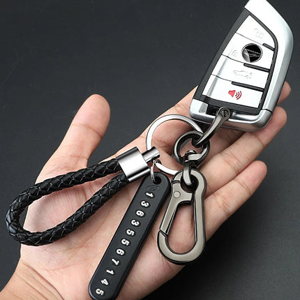 New Anti-lost Car Keychain Woven Number Plate Mobile Phone Number Key Chain Best Gift Jewelry K4209