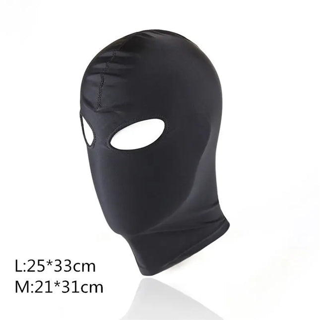 Elastic Full Cover Face Mask Wet Look Breathable Open Eyes Zip Mouth Slave Queen Roleplay Unisex Headgear sex toys for Couples