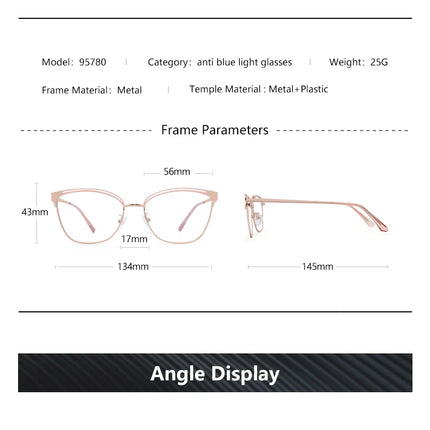 ZENOTTIC Fashion Cat Eye Prescription Glasses Women Anti Blue Ray/Photochromic Eyewear Optical Myopia Progressive Eyeglasses