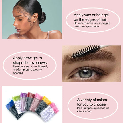 Wholesale Eyelash Brush Mascara Wands Wholesale Spoolies Eyebrow Lash Cleaning Brushes Applicator Makeup Tools 50/1000/2000pcs
