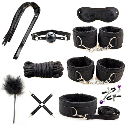 Adults Products Leather Sex Toy Kit Handcuffs Bondage Set Sex Games Bdsm Adult Toys Exotic Accessories Sex Toys for Couples