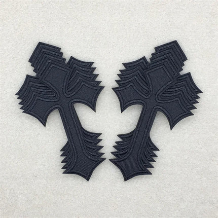 10pcs Lot Cross Patches on Clothes Diy Embroidered Appliques Iron on Patches for Clothing Jeans Stickers Badges (7.0x10.3CM)