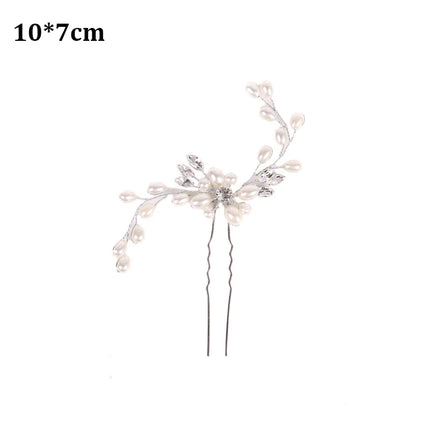 Crystal Pearl Tiaras Hairbands Hairpins Bridesmaid Diamante Vine Decoration Hair Accessories Bridal Wedding Jewelry Headwear