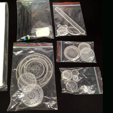 Children 22pcs Enfant Spirograph Drawing Set Brain Education Geometric Deluxe Ruler Creative Plastic Draw Picture Toys With Pen