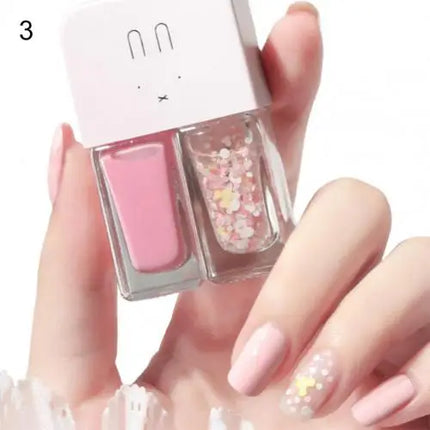 Manicure Water-based Bright Scrub Can Tear Gemini Nail Polish Two Bottles Set Twin Nail Polish Combination Glitter Nal Art Tools