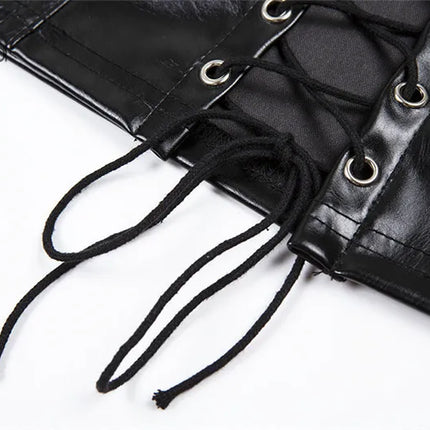 Sisterlinda Sexy Punk Y2K Black PU Leather Crop Top Womens Sleeveless Deep V Neck Backless Camisole Fashion Party Club Vests2021