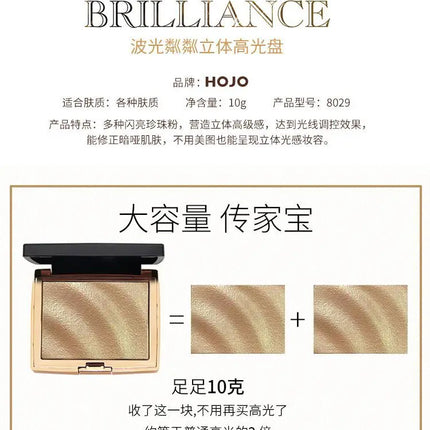 GUICAMI  New Highlighter Makeup Shimmer Powder Highlighter Palette Base Illuminator Highlight Face Contour Golden Bronzer