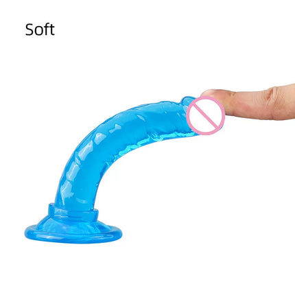Realistic Dildo Anal Masturbator Sex Toy for Couples Crystal Jelly Dildo Suction Cup Penis Thrusting Dildo Phallus for Women Gay
