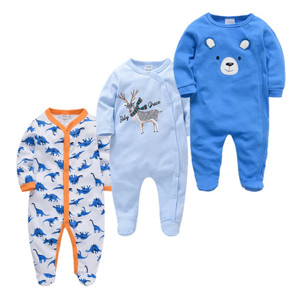 5pcs Honeyzone Winter Toddler Animal Footies New Born Baby Clothes Set Soft Breathable Pyjama Ubranka Dla Niemowlat Clothing Set