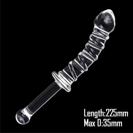 Pyrex Glass Dildo Fake Penis Crystal Anal Beads Butt Plug Prostate Massager G Spot Female Masturbation Toys
