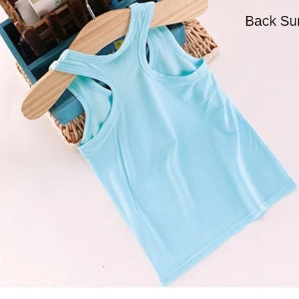 Fashion Children T-shirts for Girls Candy Color Baby Boys Graphic Tee Cotton Vest Tops Kids Summer Clothes Sleeveless T-Shirt