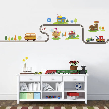 Disney Cartoon Car Lighting McQueen Wall Stickers For Kids Room Home Bedroom PVC Decor Cartoon Movie Mural Art Decals