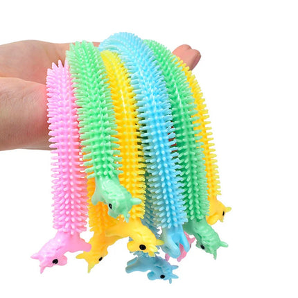 3/6pcs Worm Noodle Stretch String TPR Rope Anti Stress Toys String Fidget Autism Vent Toys Squishy for Children Christmas Gifts