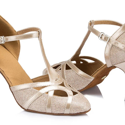 Latin Shoes Salsa Tango Ballroom Party Wedding Women's Heels Champagne Silver Black Girls Dance Sneakers Summer Outdoor Shoes