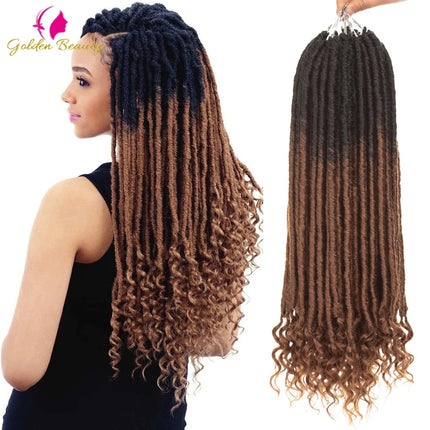 Soul Goddess Faux Locs Crochet Braids Hair Soft Natural Synthetic Braids Dreadlocs 20" 18Strands/Pack With End Curly Extensions