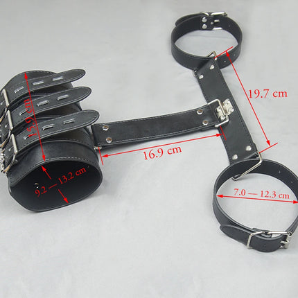 Leather Bondage Handcuffs, BDSM Armbinder Restraint ,Arms Behind Back Straitjacket,Sex Toys For Couples