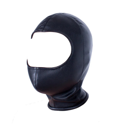 PU Leather Padded Strapped Zipper Head Hood Blindfold Harness Mask BDSM Open Mouth Eye Nose Bondage Headgear Sex Toy Adult Party