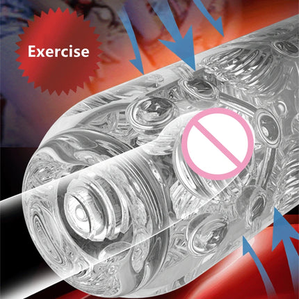 Pleasent Aircraft Cup Male Masturbators Masturbation Device Soft Clear Pocket Pussy Penis Sleeve Training Adult Sex Toys for Men