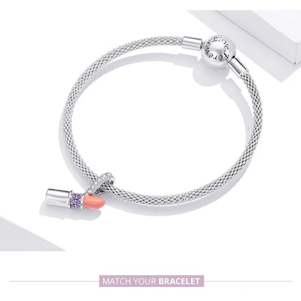 WOSTU Family Heart Charm High heels Mirror Makeup Pendant Bee Boy & Girl Charm Dreamcatcher Beads Jewelry Making Copper Zircon